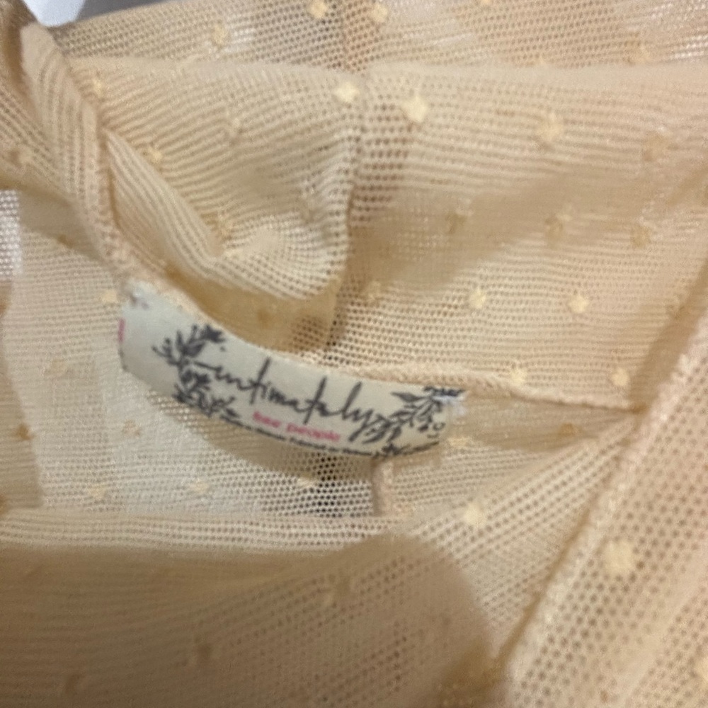 Free People Sheer Mesh On the Dot Layering Top, XL - Picture 4 of 4